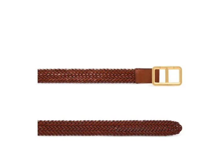 Men Belts Tom Ford Woven Leather Scored T Belt Men Belts Tom Ford Woven Leather Scored T Belt