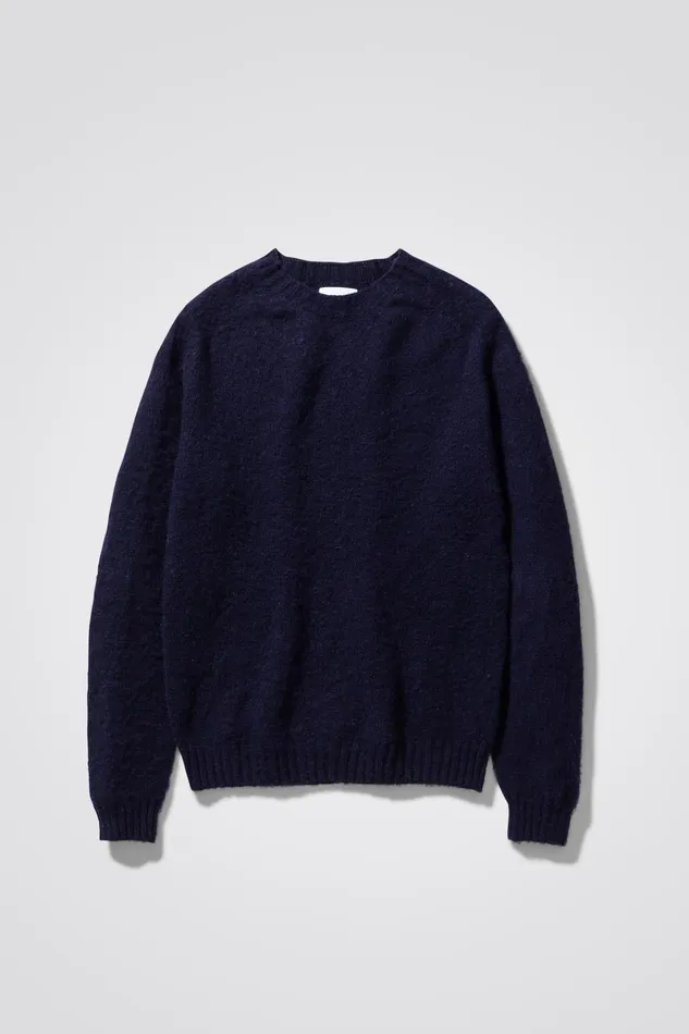 Men Birnir Brushed Lambswool Dark Navy Norse Projects Knitwear