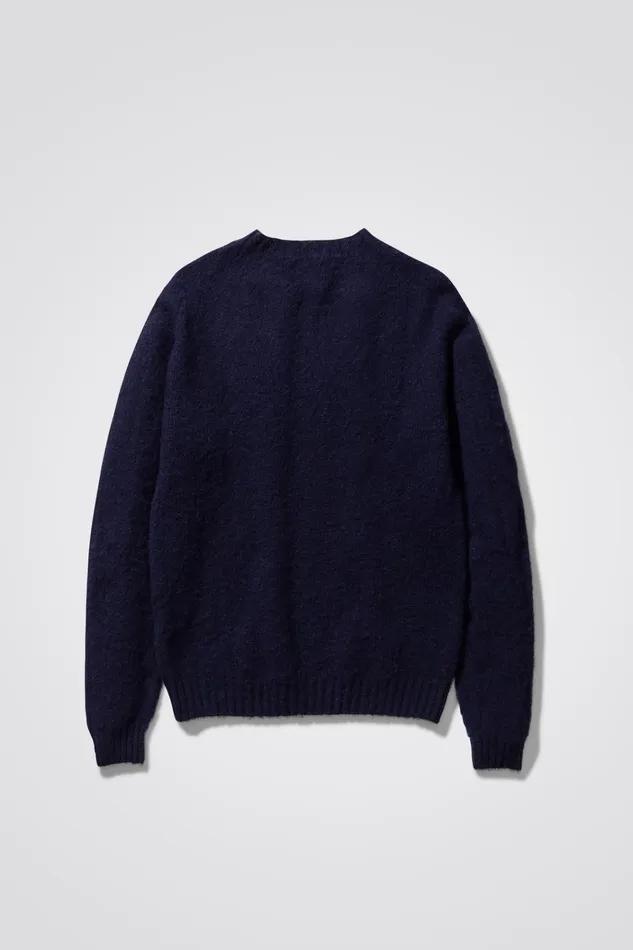 Men Birnir Brushed Lambswool Dark Navy Norse Projects Knitwear