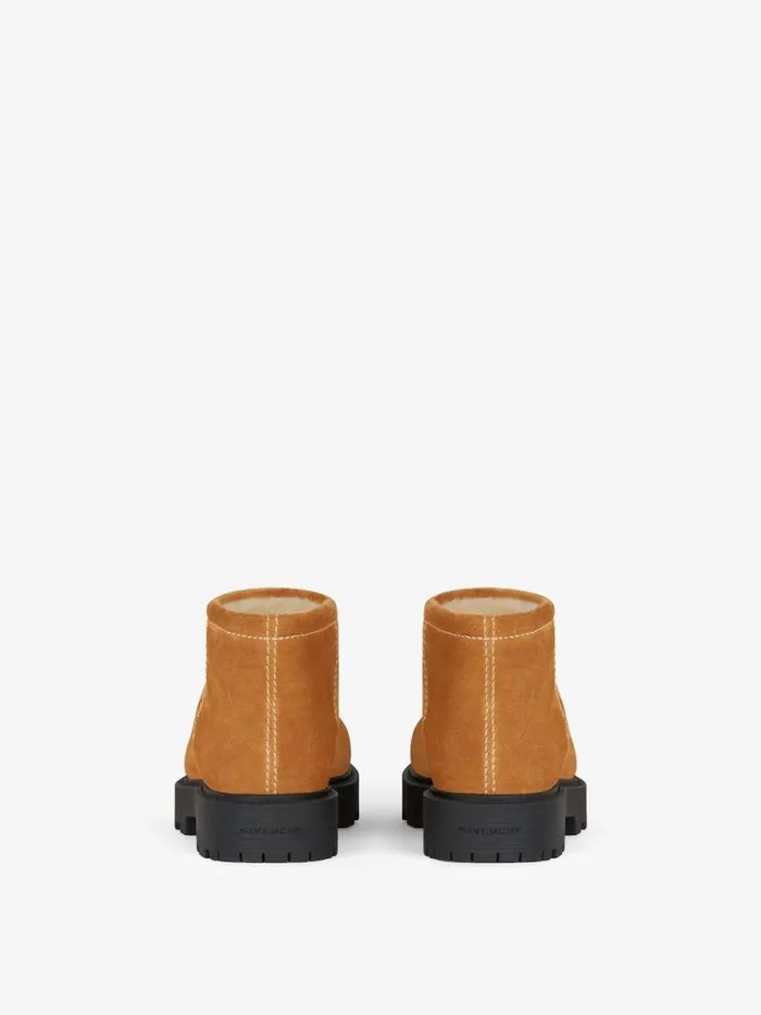 Men Boots and Loafers Givenchy Storm Ankle Boots In Suede And Shearling Beige Camel Men Boots and Loafers Givenchy Storm Ankle Boots In Suede And Shearling Beige Camel