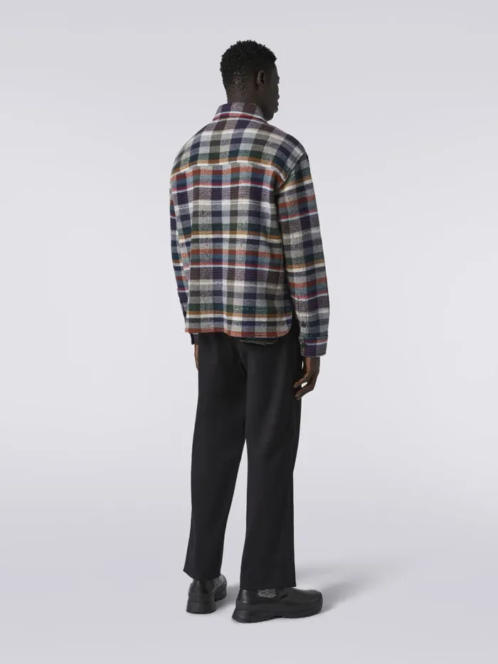 Men Checked Cashmere And Wool Overshirt Blue Missoni Coats and Jackets Men Checked Cashmere And Wool Overshirt Blue Missoni Coats and Jackets