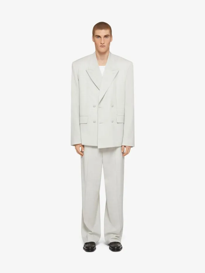 Men Coats and Jackets Givenchy Boxy Fit Jacket In Wool Chalk White