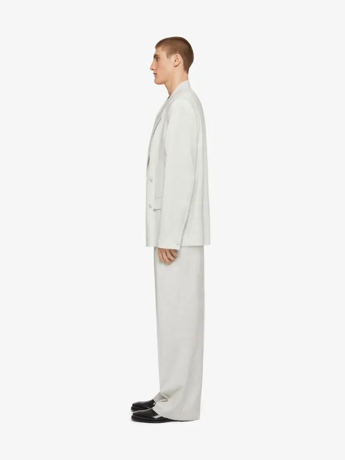 Men Coats and Jackets Givenchy Boxy Fit Jacket In Wool Chalk White