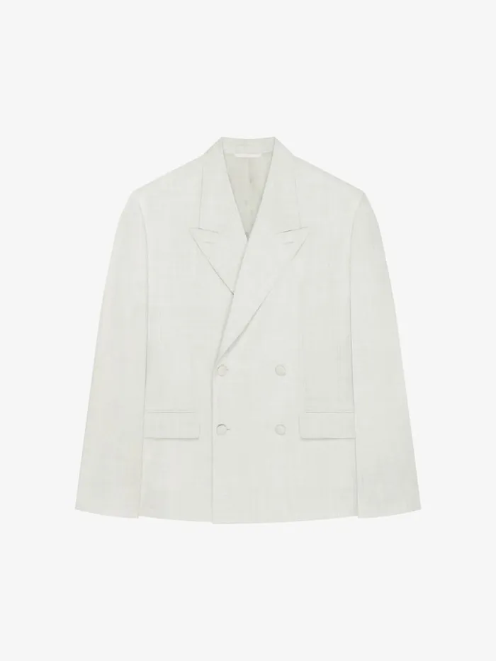 Men Coats and Jackets Givenchy Boxy Fit Jacket In Wool Chalk White