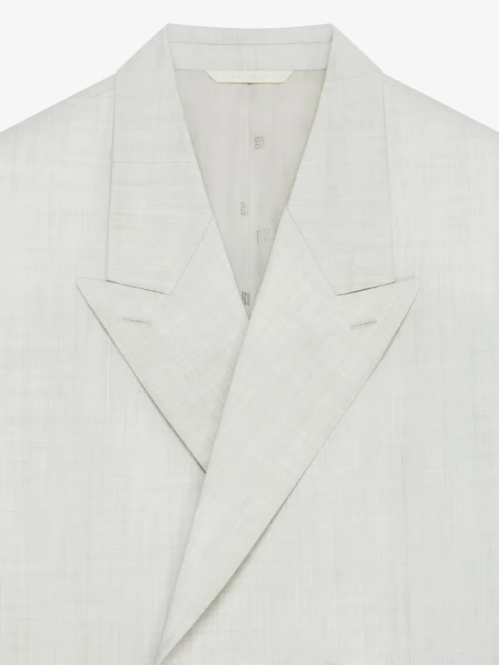 Men Coats and Jackets Givenchy Boxy Fit Jacket In Wool Chalk White