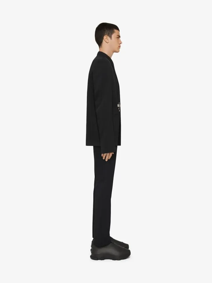 Men Coats and Jackets Givenchy ULock Jacket In Knit Wool Blacksilvery