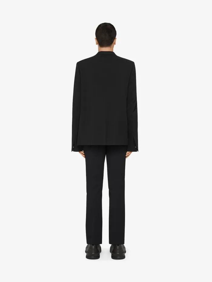 Men Coats and Jackets Givenchy ULock Jacket In Knit Wool Blacksilvery