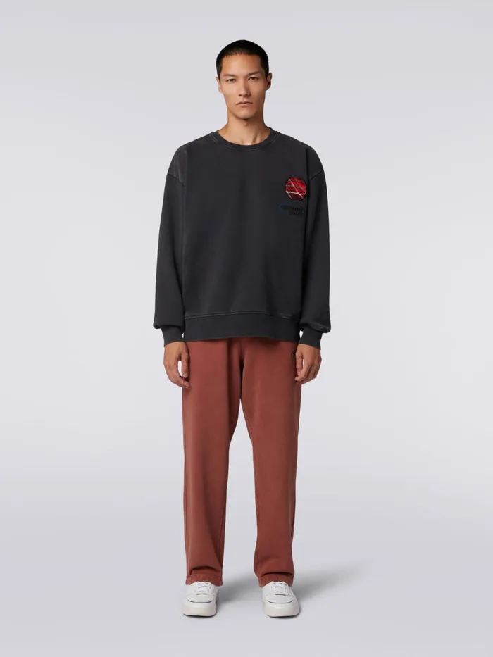 Men Cotton Knit Trousers With Logo Rust Missoni Sport Men Cotton Knit Trousers With Logo Rust Missoni Sport