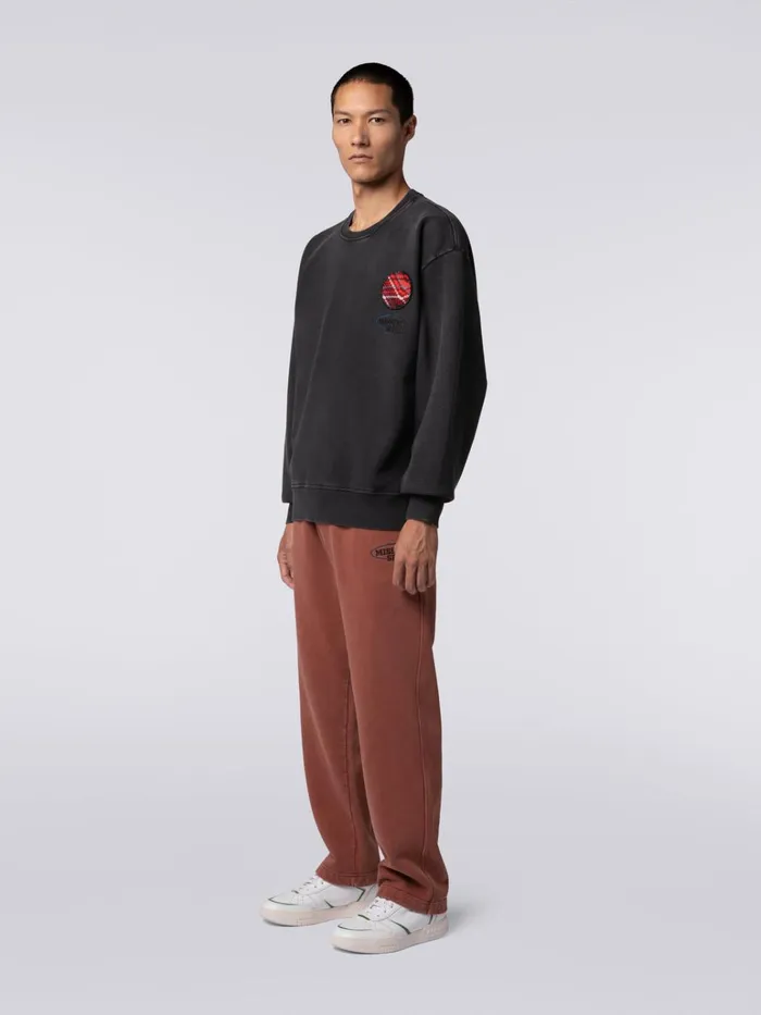 Men Cotton Knit Trousers With Logo Rust Missoni Sport Men Cotton Knit Trousers With Logo Rust Missoni Sport