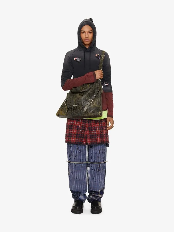 Men Crossbody Bags Givenchy Large Voyou Bag In Crackled Leather Blackyellow Men Crossbody Bags Givenchy Large Voyou Bag In Crackled Leather Blackyellow