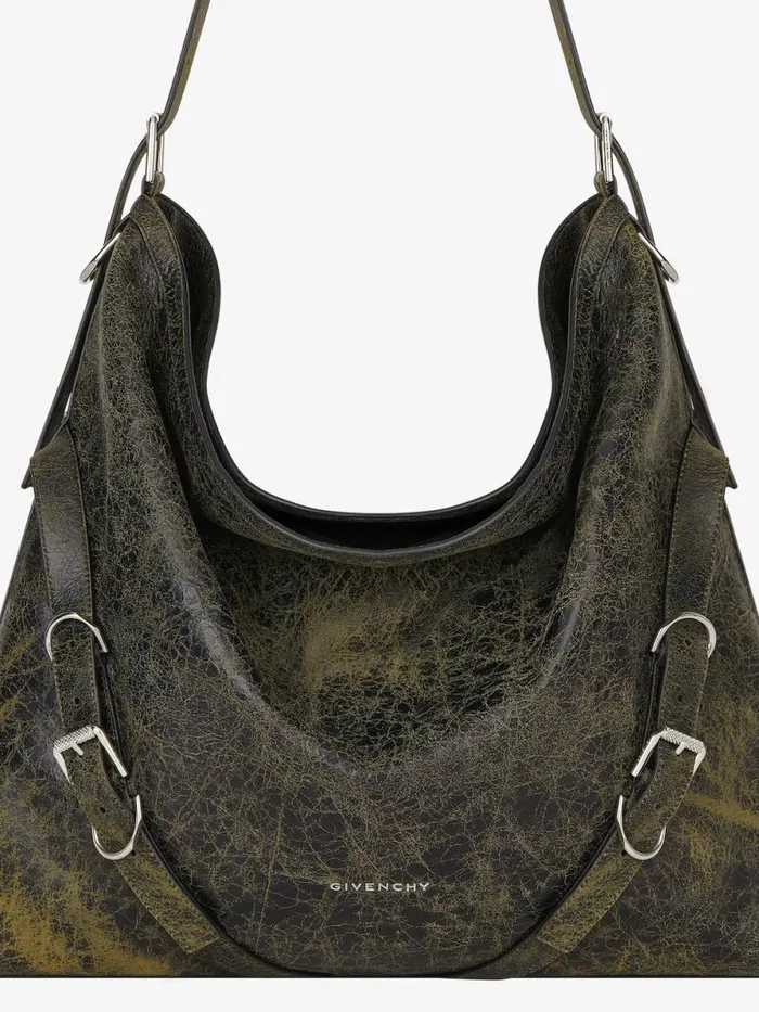 Men Crossbody Bags Givenchy Large Voyou Bag In Crackled Leather Blackyellow Men Crossbody Bags Givenchy Large Voyou Bag In Crackled Leather Blackyellow