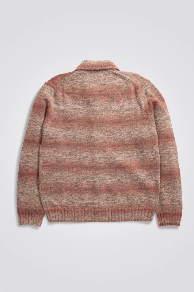 Men Erik Space Dye Knit Jacket Blood Orange Norse Projects Knitwear