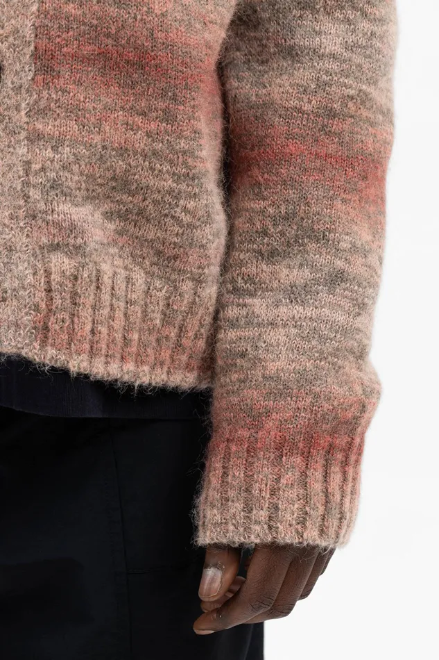 Men Erik Space Dye Knit Jacket Blood Orange Norse Projects Knitwear
