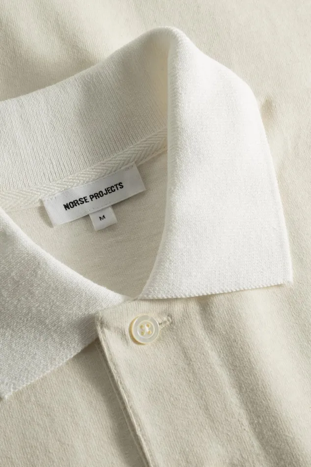 Men Espen Loose Printed SS Polo Ecru Norse Projects TShirts
