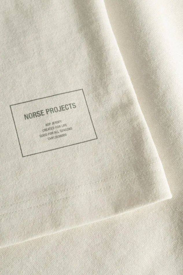 Men Espen Loose Printed SS Polo Ecru Norse Projects TShirts