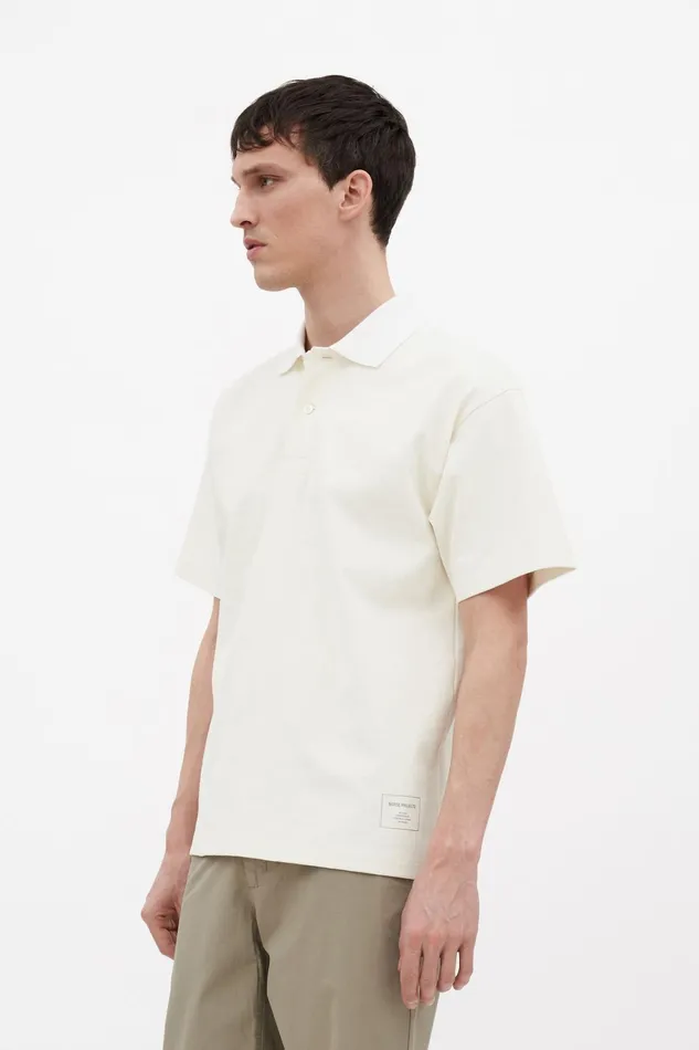 Men Espen Loose Printed SS Polo Ecru Norse Projects TShirts