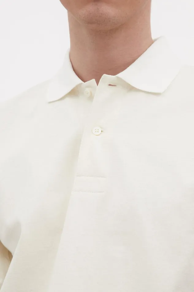 Men Espen Loose Printed SS Polo Ecru Norse Projects TShirts