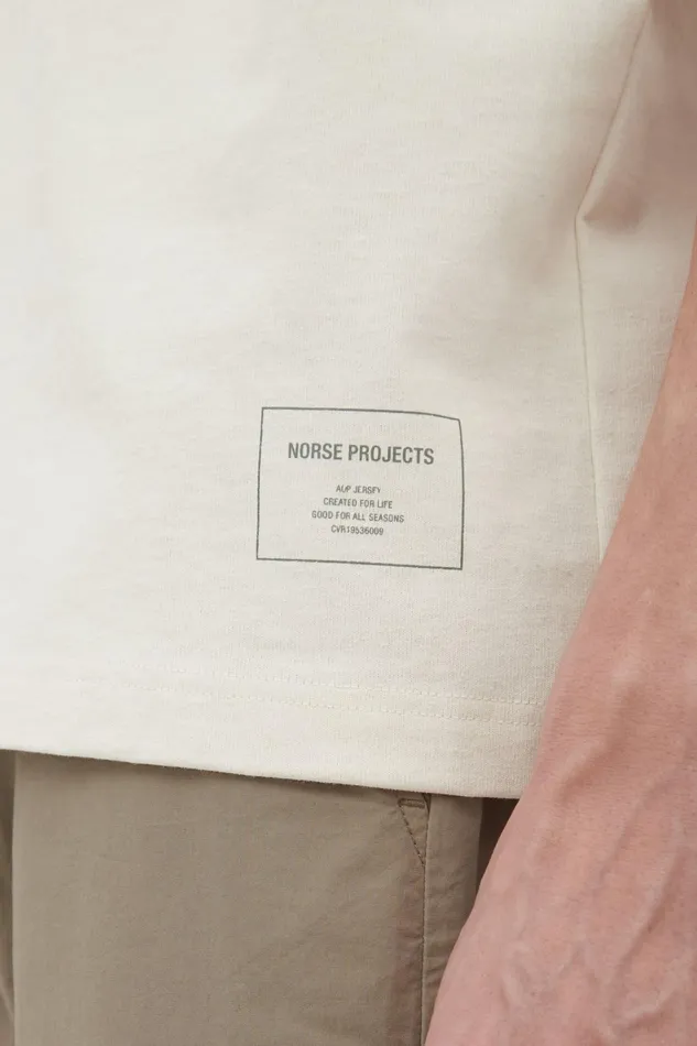 Men Espen Loose Printed SS Polo Ecru Norse Projects TShirts
