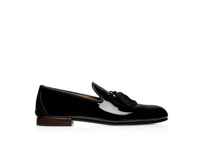 Men Evening Tom Ford Patent Nicolas Tassel Slipper Black