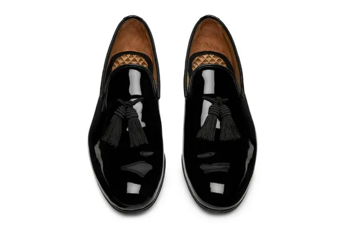 Men Evening Tom Ford Patent Nicolas Tassel Slipper Black