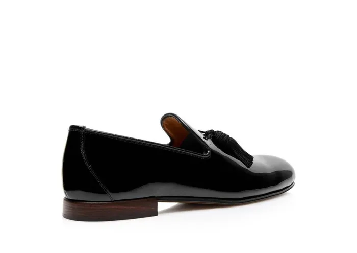 Men Evening Tom Ford Patent Nicolas Tassel Slipper Black