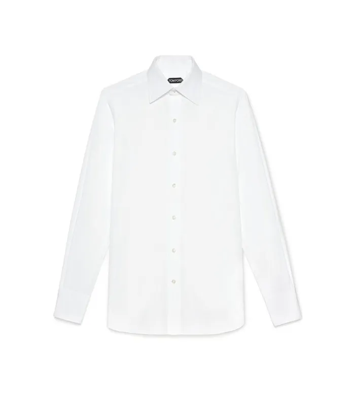 Men Evening Tom Ford Poplin Classic Fit Barrel Cuff Shirt White
