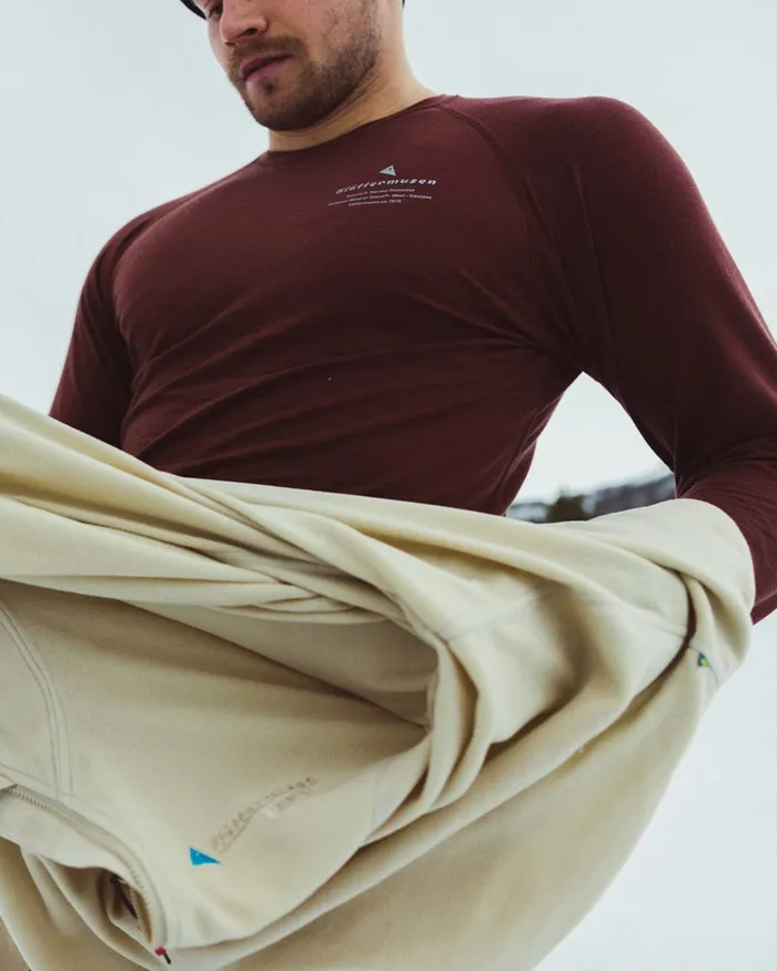 Men Fafne Baselayer Crewneck Merlot Klttermusen TShirts