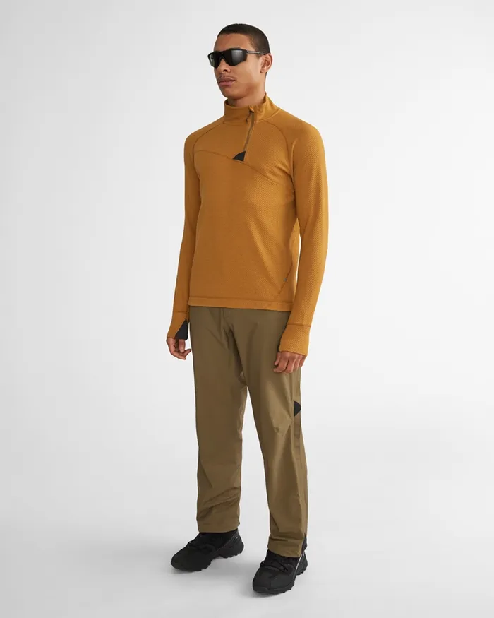 Men Huge Norna Half Zip Mid Layer Mustard Klttermusen Fleeces and Sweaters