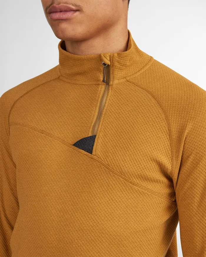 Men Huge Norna Half Zip Mid Layer Mustard Klttermusen Fleeces and Sweaters