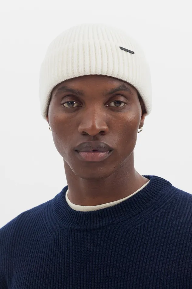 Men Hybrid Rib Beanie Stretch Wool Warm Grey Norse Projects Beanies