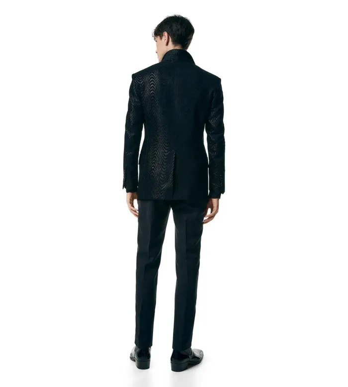 Men Jackets Tom Ford Wave Jacquard Atticus Cocktail Jacket Black Men Jackets Tom Ford Wave Jacquard Atticus Cocktail Jacket Black
