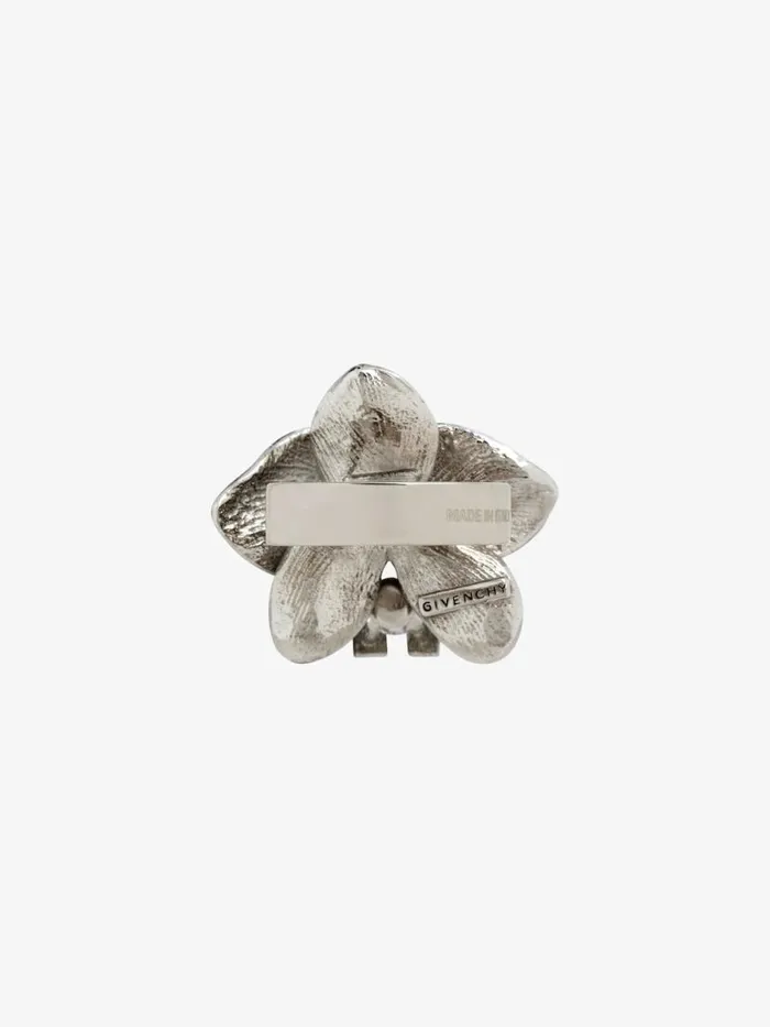 Men Jewelry Givenchy Flower Ear Cuff In Metal Enamel And Crystal Whiteyellow