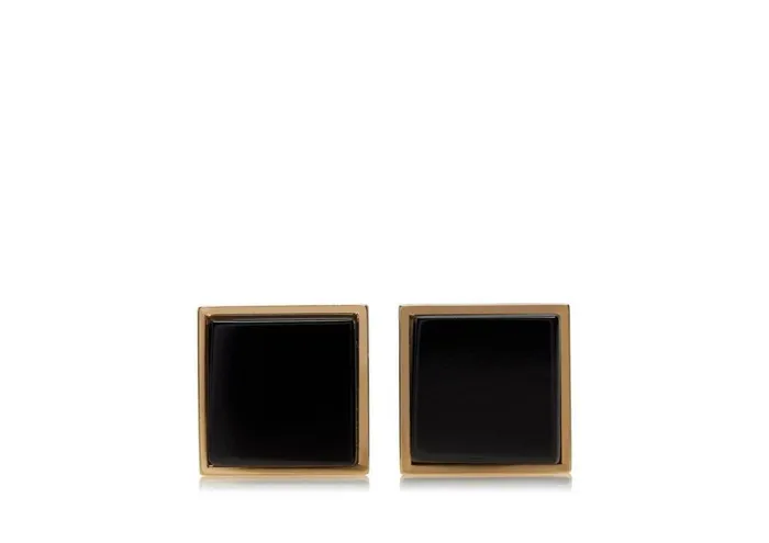 Men Jewelry Tom Ford Gold And Onyx Square Cufflinks Goldonyx