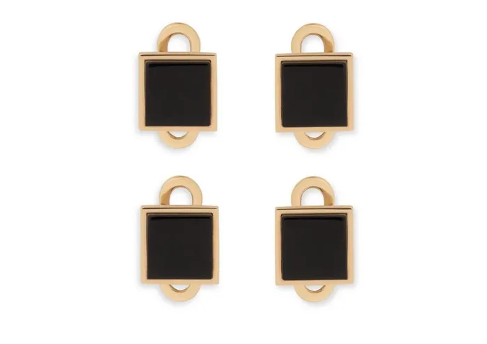 Men Jewelry Tom Ford Gold And Onyx Square Studs Goldonyx