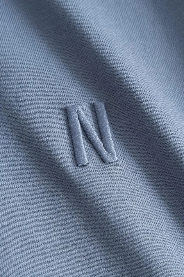 Men Johannes N Logo Tshirt Fog Blue Norse Projects TShirts