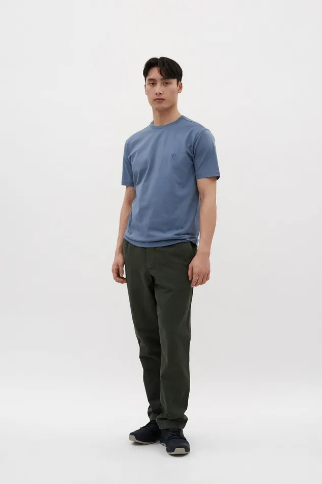 Men Johannes N Logo Tshirt Fog Blue Norse Projects TShirts