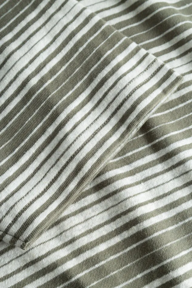 Men Johannes Spaced Stripe Tshirt Sediment Green Norse Projects TShirts
