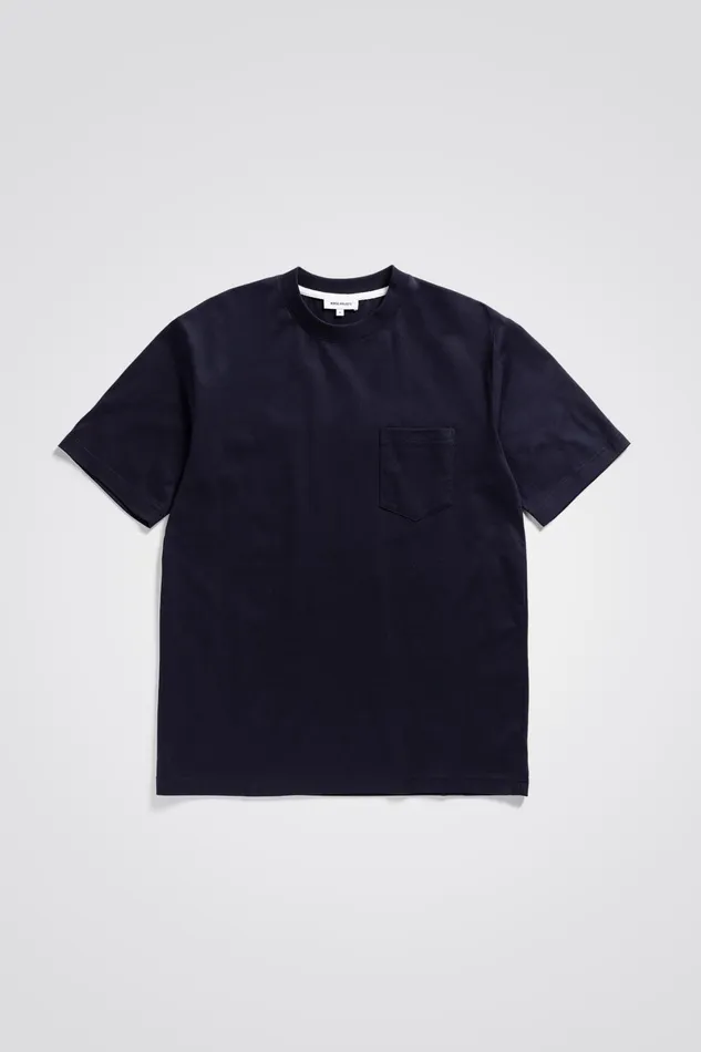 Men Johannes Standard Pocket SS Dark Navy Norse Projects TShirts