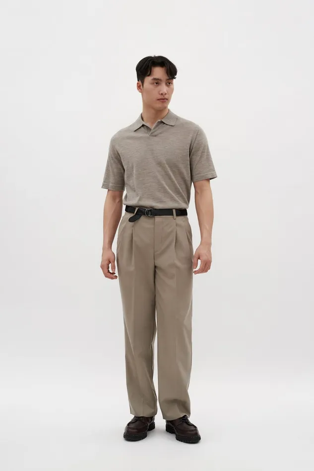 Men Jon Tech Merino SS Polo Sand Norse Projects Knitwear