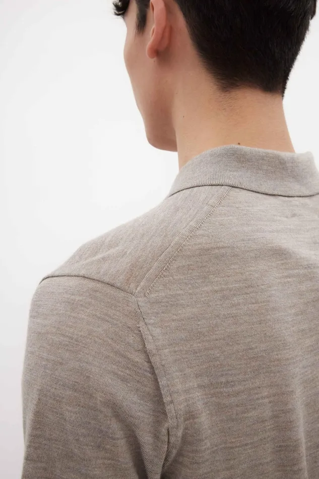 Men Jon Tech Merino SS Polo Sand Norse Projects Knitwear