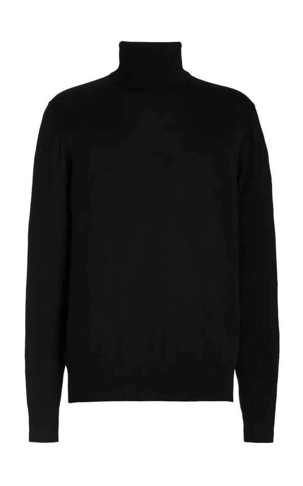 Men Knitwear Gabriela Hearst Jermaine Knit Turtleneck In Black Merino Wool