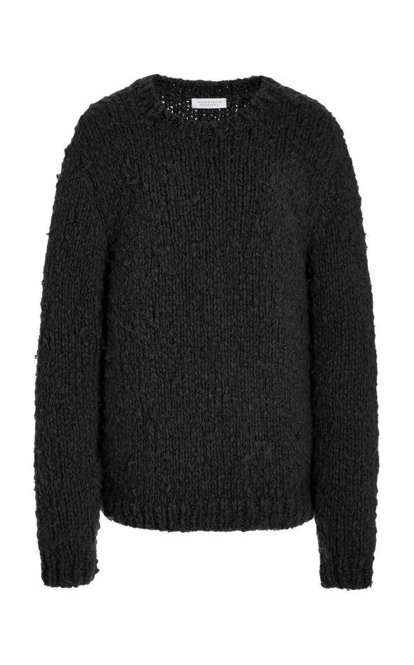 Men Knitwear Gabriela Hearst Lawrence Knit Sweater In Black Welfat Cashmere