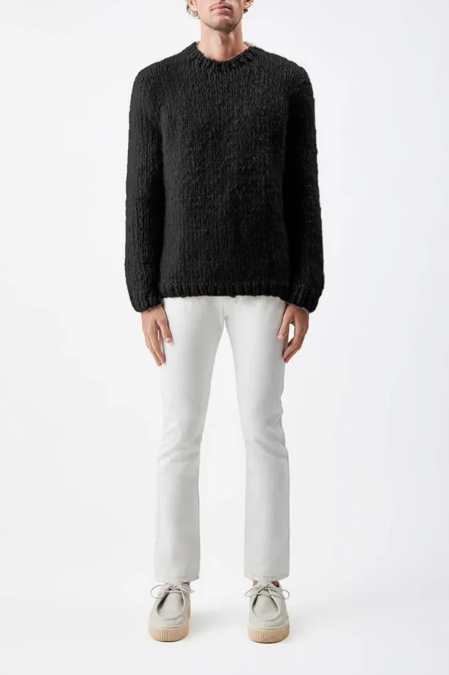 Men Knitwear Gabriela Hearst Lawrence Knit Sweater In Black Welfat Cashmere