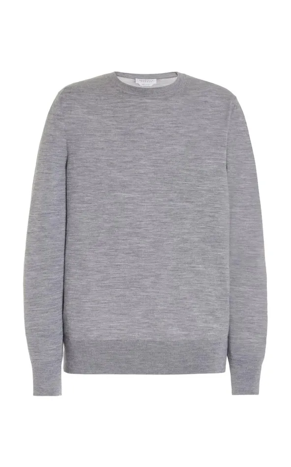 Men Knitwear Gabriela Hearst Palco Knit Crewneck In Heather Grey Merino Wool