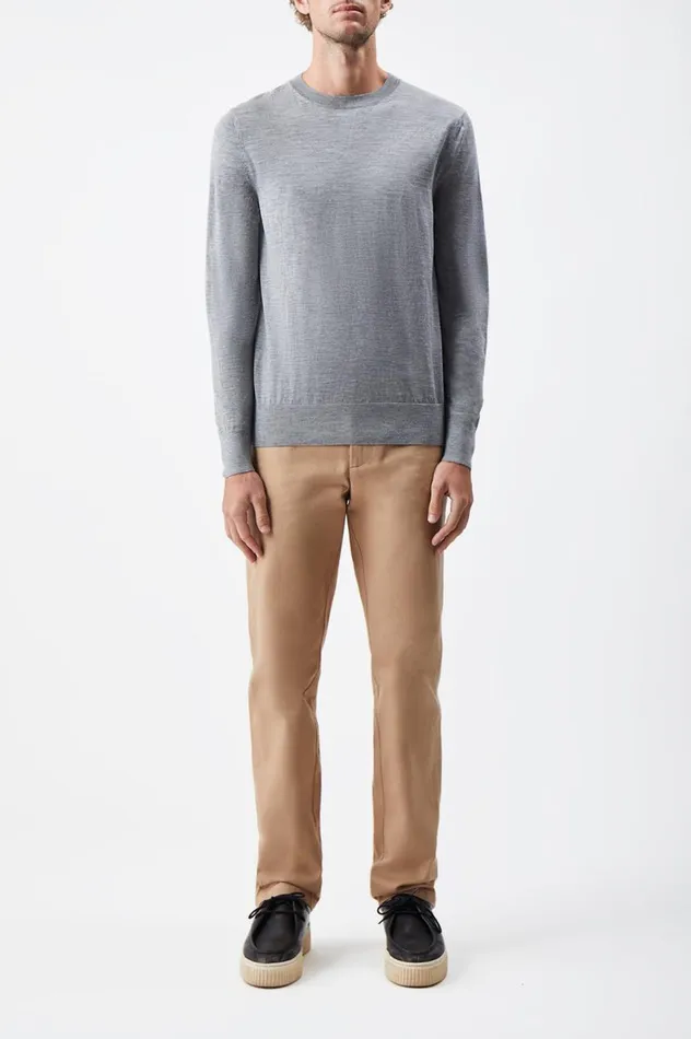 Men Knitwear Gabriela Hearst Palco Knit Crewneck In Heather Grey Merino Wool