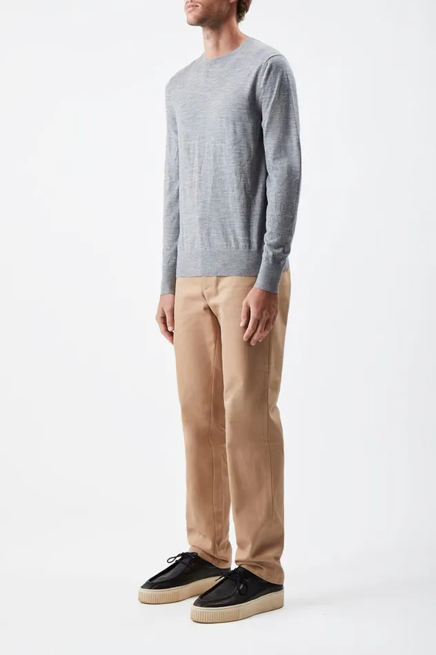 Men Knitwear Gabriela Hearst Palco Knit Crewneck In Heather Grey Merino Wool