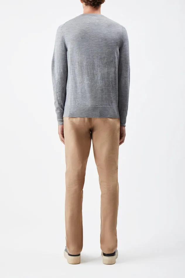 Men Knitwear Gabriela Hearst Palco Knit Crewneck In Heather Grey Merino Wool