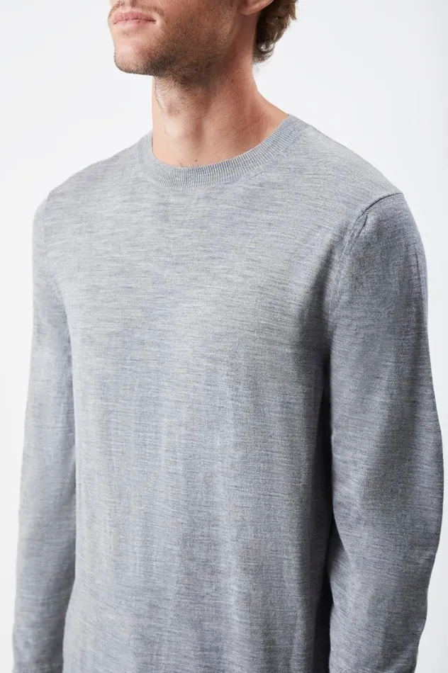 Men Knitwear Gabriela Hearst Palco Knit Crewneck In Heather Grey Merino Wool