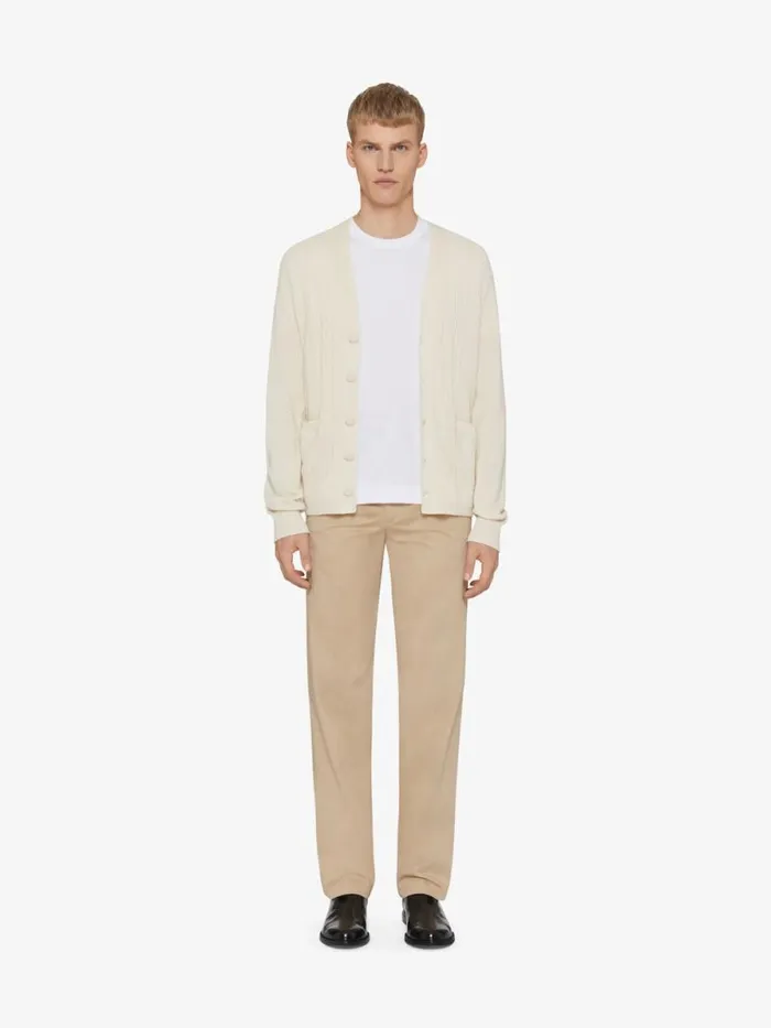 Men Knitwear Givenchy 4G Cableknit Cardigan Ivory