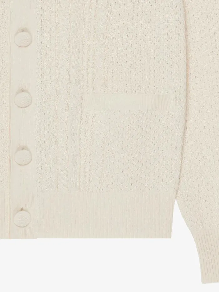 Men Knitwear Givenchy 4G Cableknit Cardigan Ivory